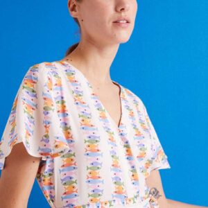 vestido estampado marina